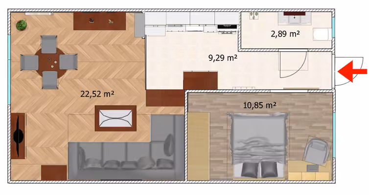 II. emeleti teljeskörűen felújított, otthonosan kialkított - Alaprajz 2D - -